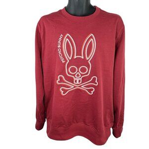 Psycho Bunny Rio Red Gresham Bunny Logo French Terry Pullover Sweatshirt Men’s L